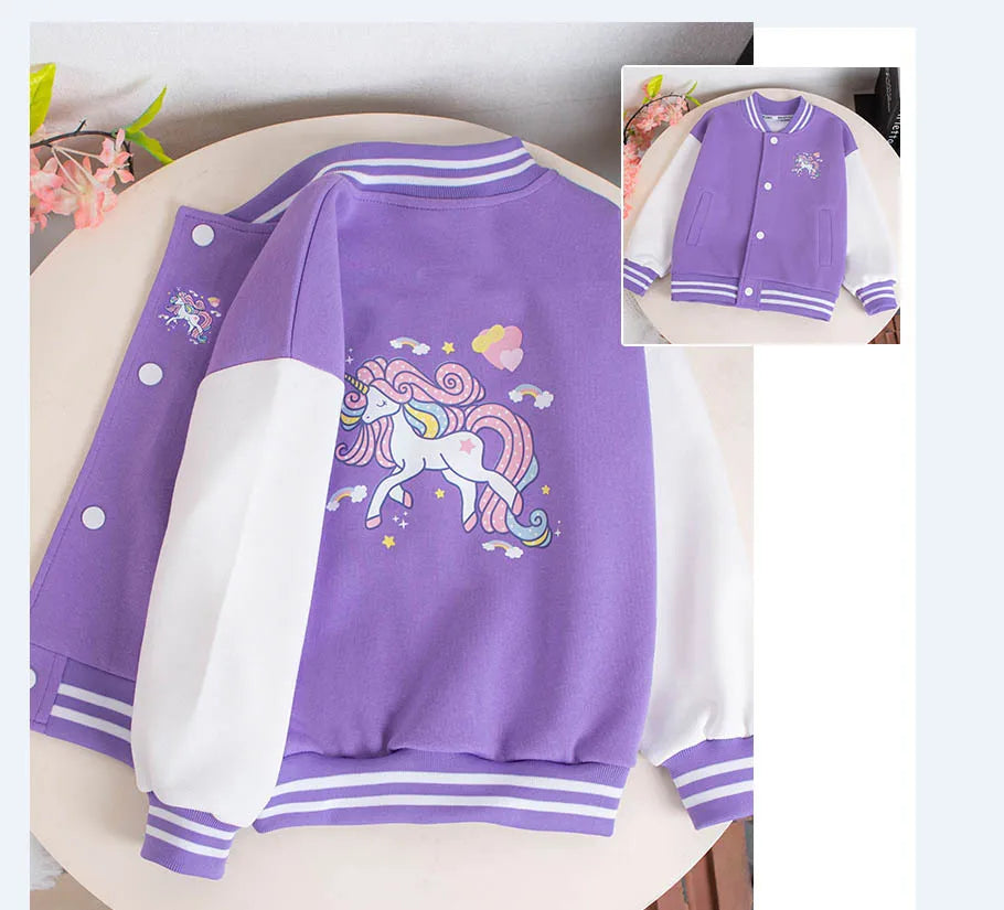 Girls Unicorn Baseball Jacket | The Party Days | The Party Days