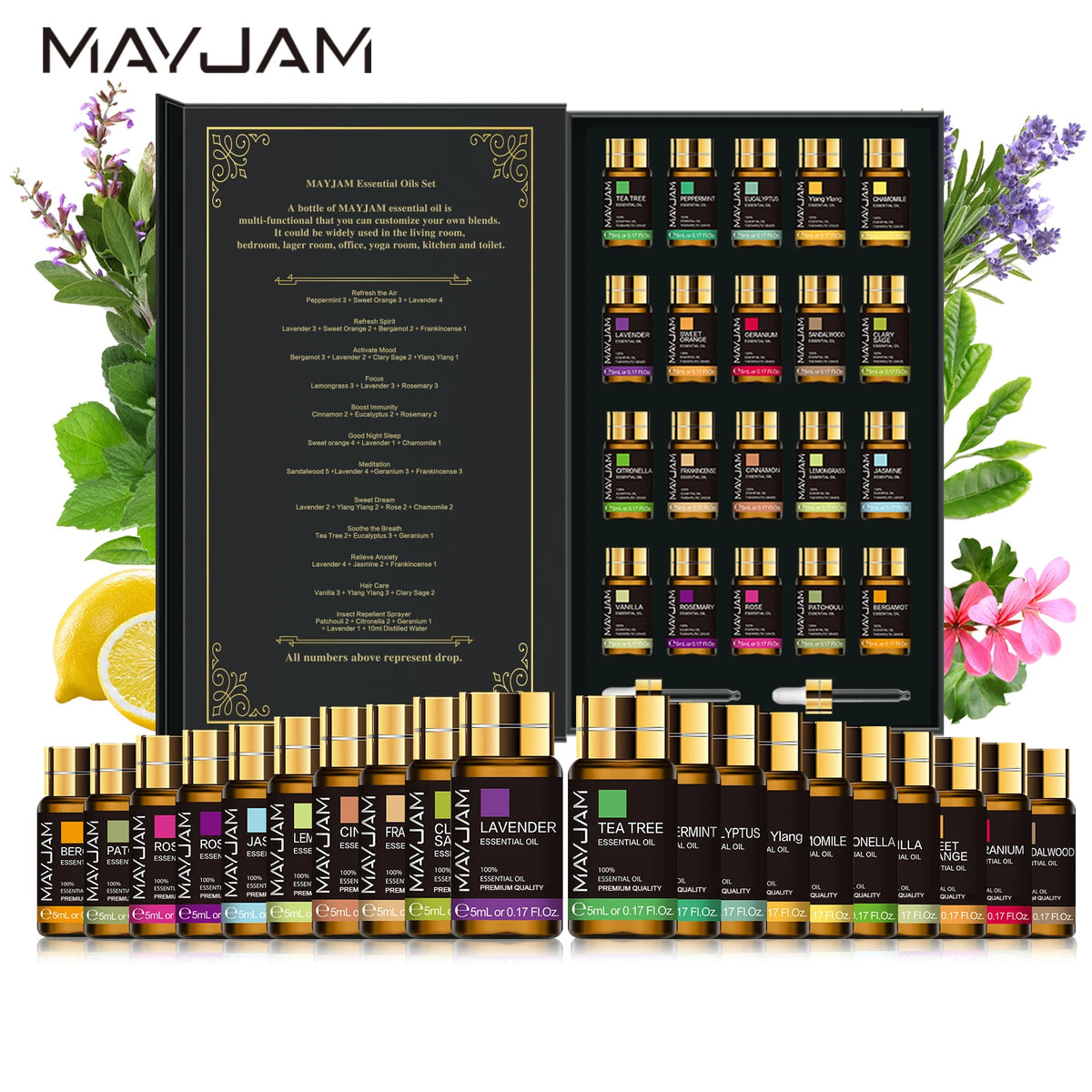 20-Piece Natural Essential Oil Gift Set for Diffuser – The Party Days | The Party Days