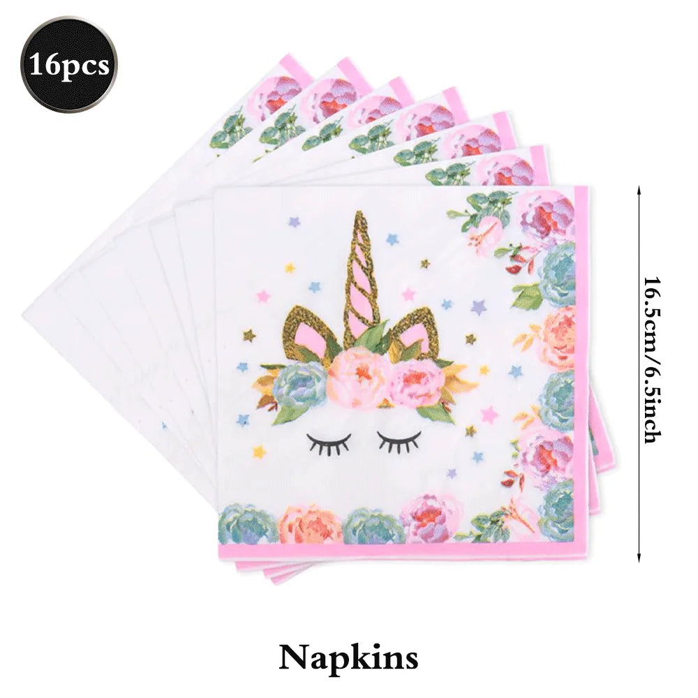 Unicorn Party Decoration Kit 1 | Plates, Napkins, Banner & Accessories | The Party Days | The Party Days