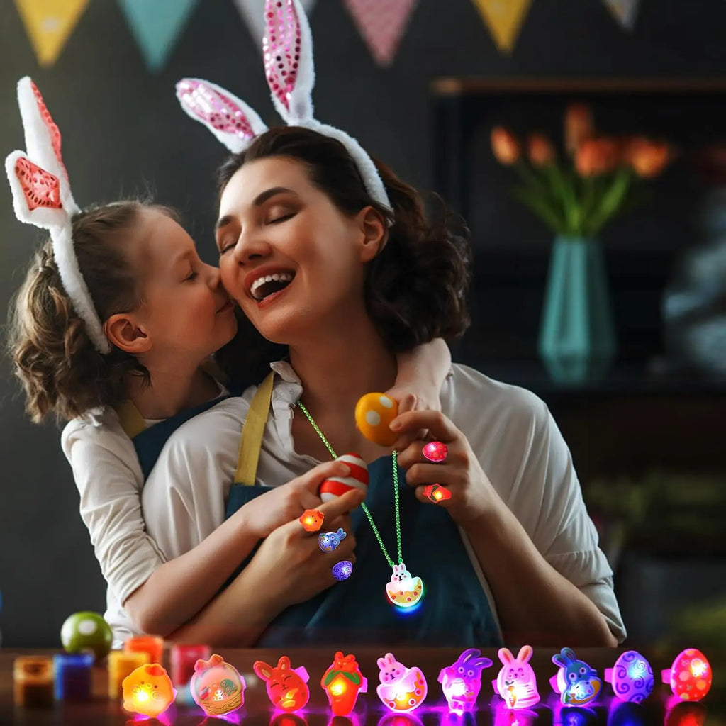 Easter LED Light Up Jewelry Set - Glowing Rings, Necklaces & Bracelets | The Party Days