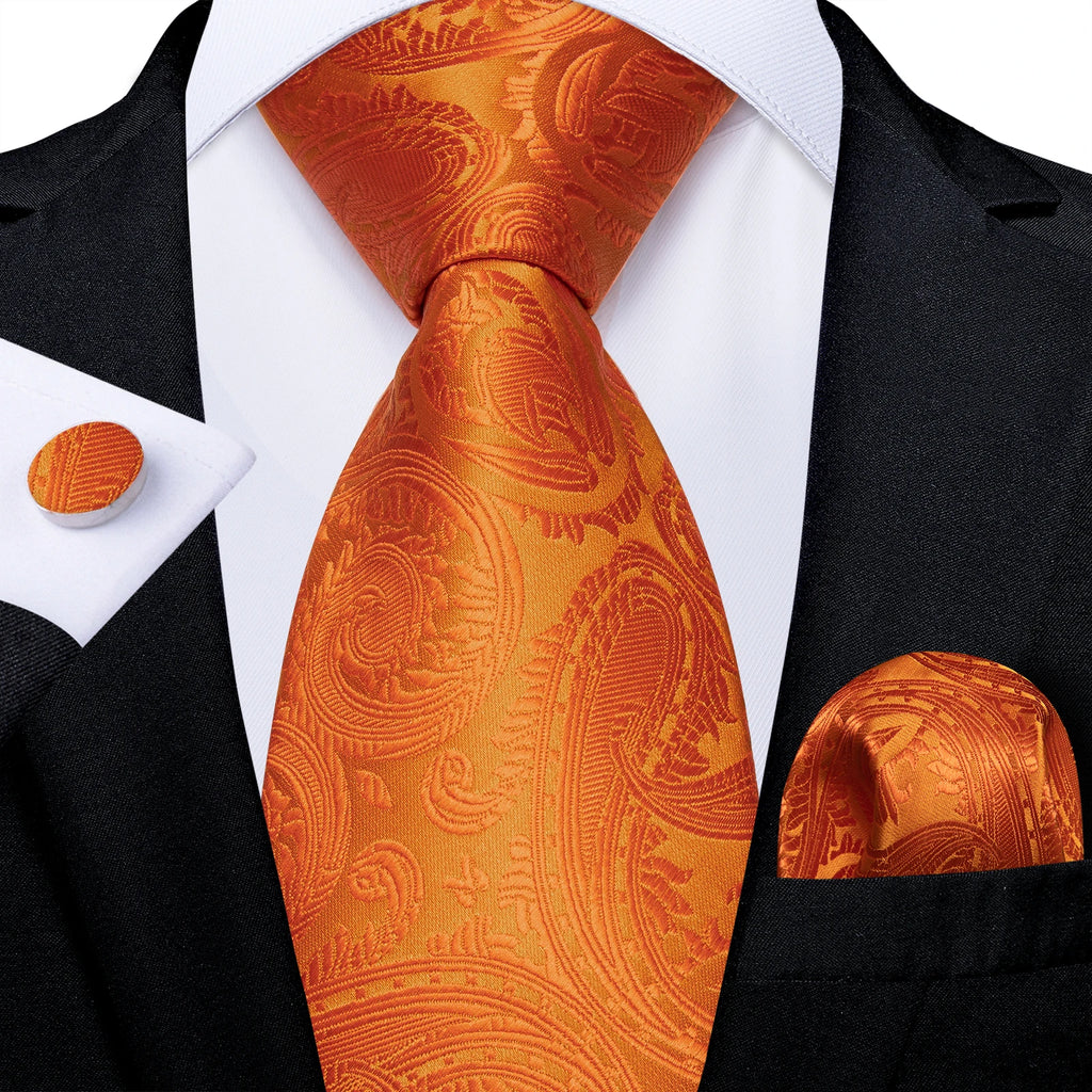 Men's Luxury Silk Tie Set – Necktie Pocket Square & Cufflinks – The Party Days | The Party Days