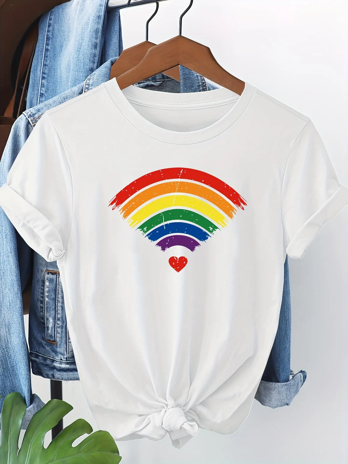 Women's Pride T-Shirt – Rainbow Heart Graphic Tee | The Party Days | The Party Days