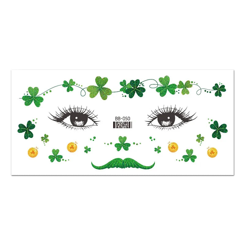 St. Patrick's Day Irish Shamrock Temporary Tattoos – Green Clover Body Stickers – The Party Days | The Party Days