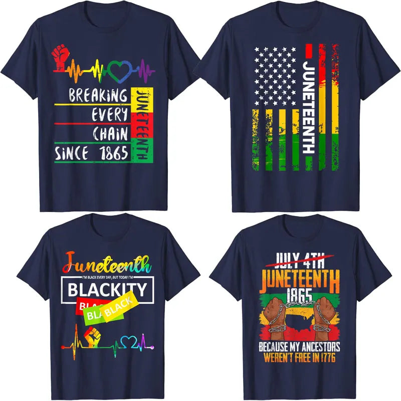 Juneteenth Blackity Heartbeat T-Shirt – Breaking Every Chain Since 1865 | The Party Days | The Party Days