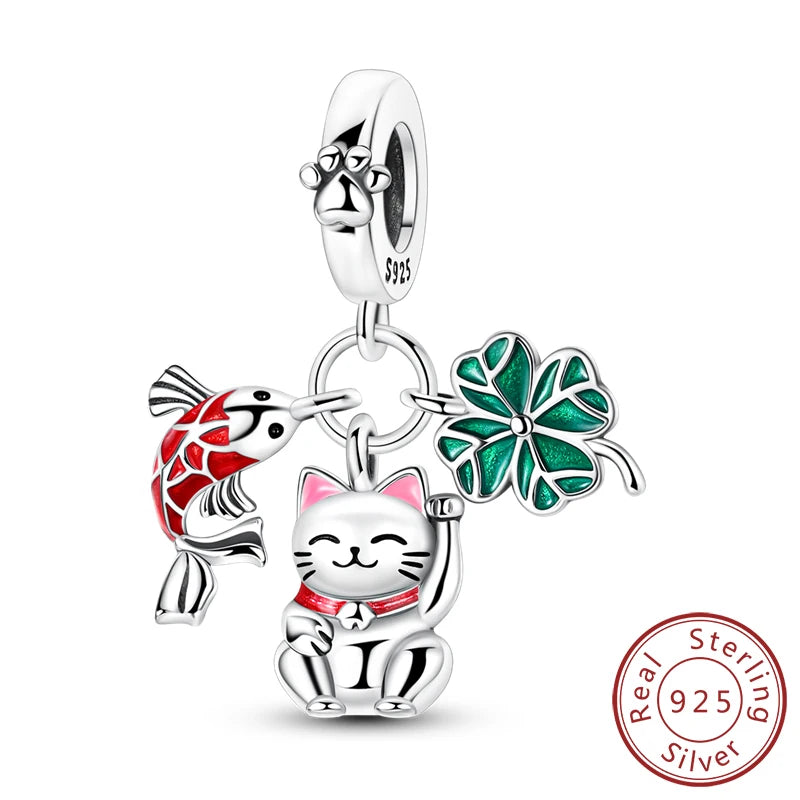 925 Silver St. Patrick's Day Shamrock Earring Charms – Four-Leaf Clover – The Party Days | The Party Days