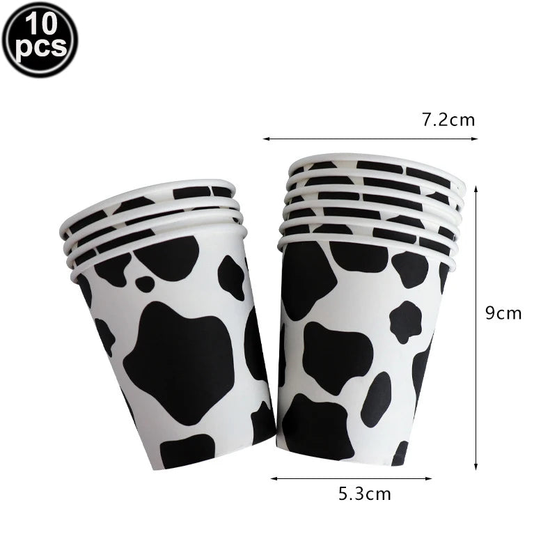 Cow Birthday Party Supplies – Farm Theme Disposable Tableware Set – The Party Days | The Party Days