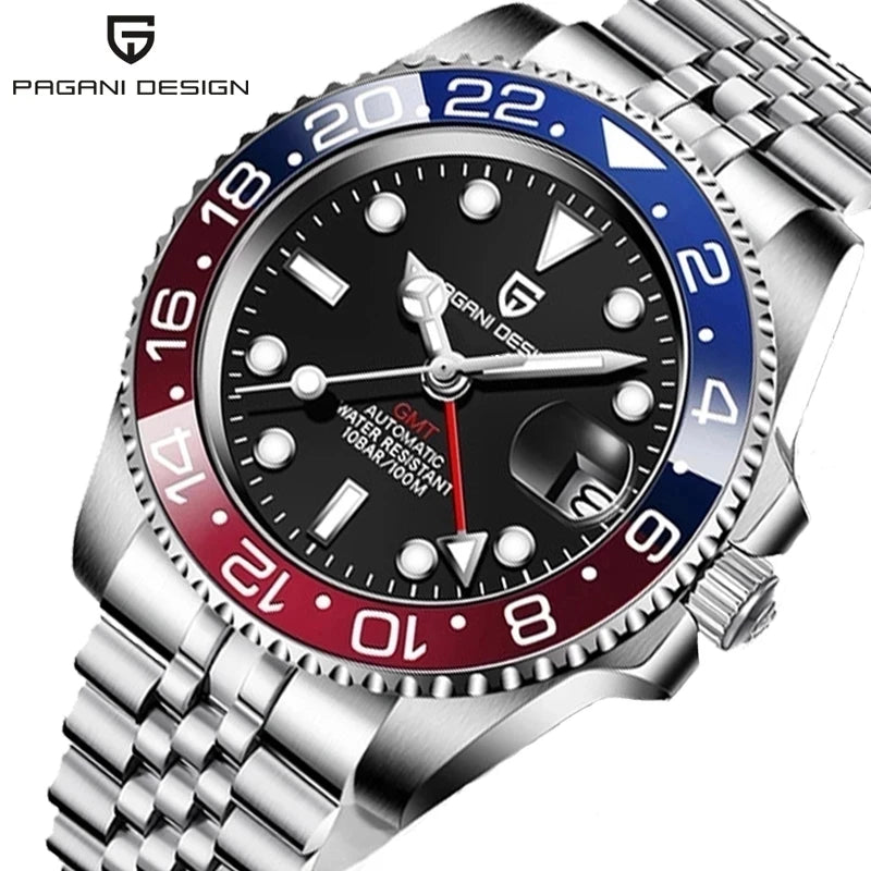 Pagani Design PD-1662 GMT Automatic Watch – 40mm Ceramic Bezel Sapphire | The Party Days | The Party Days