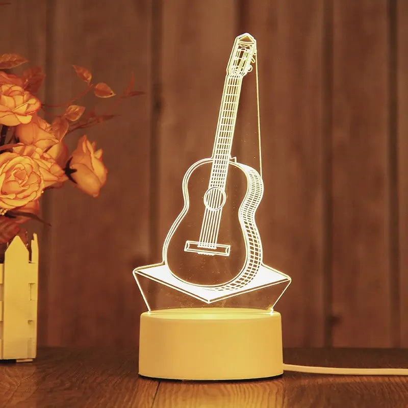3D Acrylic LED Night Light Lamp USB – Decorative Bedside Light | The Party Days | The Party Days