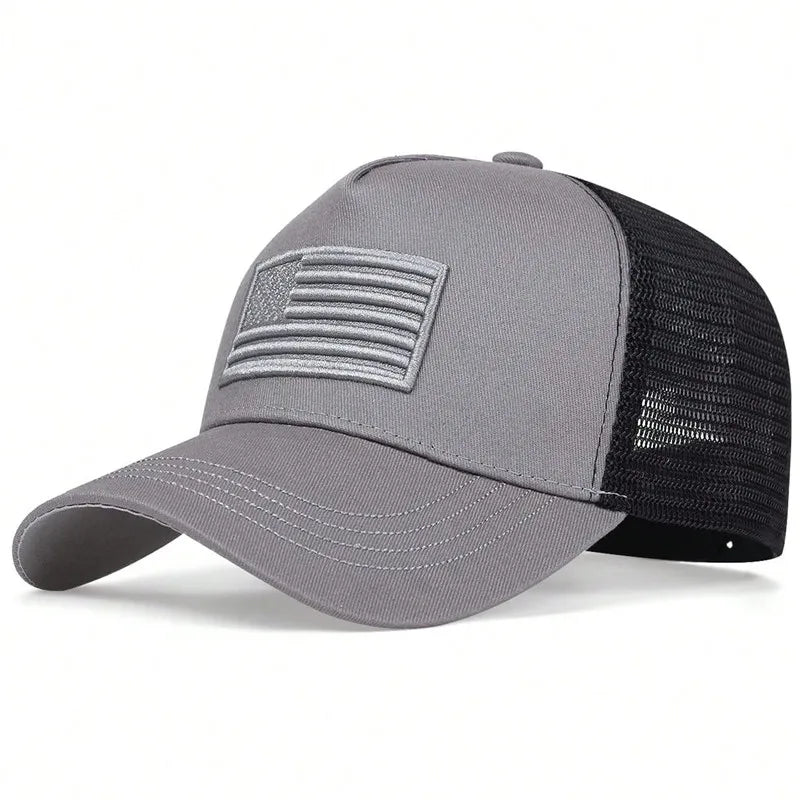 American Flag Embroidered Mesh Baseball Cap – Unisex Adjustable Breathable Sun Hat | The Party Days | The Party Days