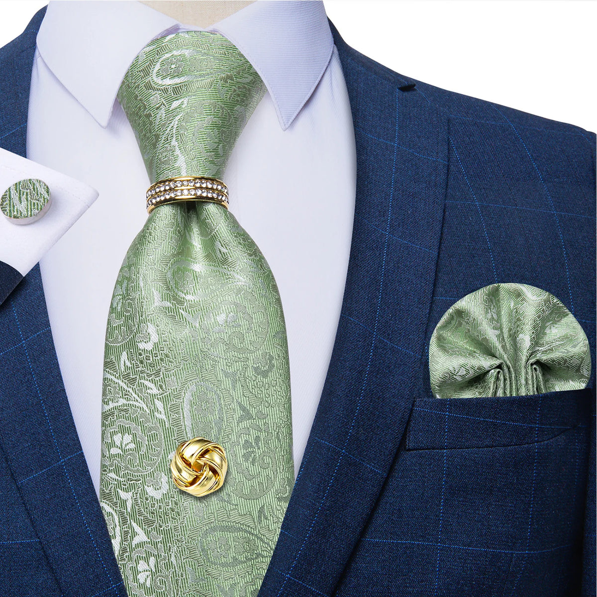 Men's Luxury Silk Tie Set – Necktie Pocket Square & Cufflinks – The Party Days | The Party Days