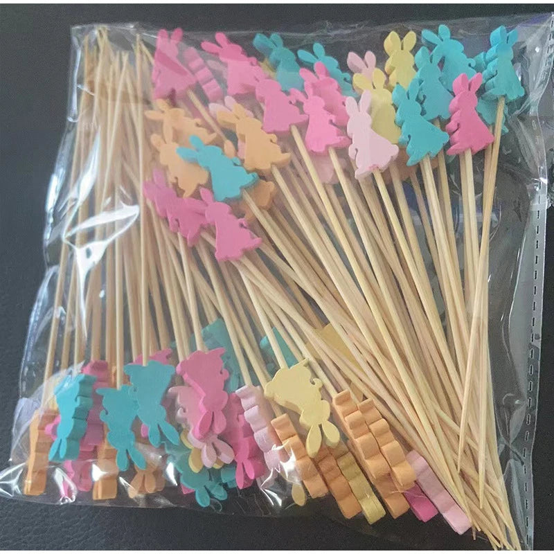 Easter Bunny Ear Toothpicks – 100pcs Bamboo Appetizer Picks for Party Food & Snacks – The Party Days | The Party Days
