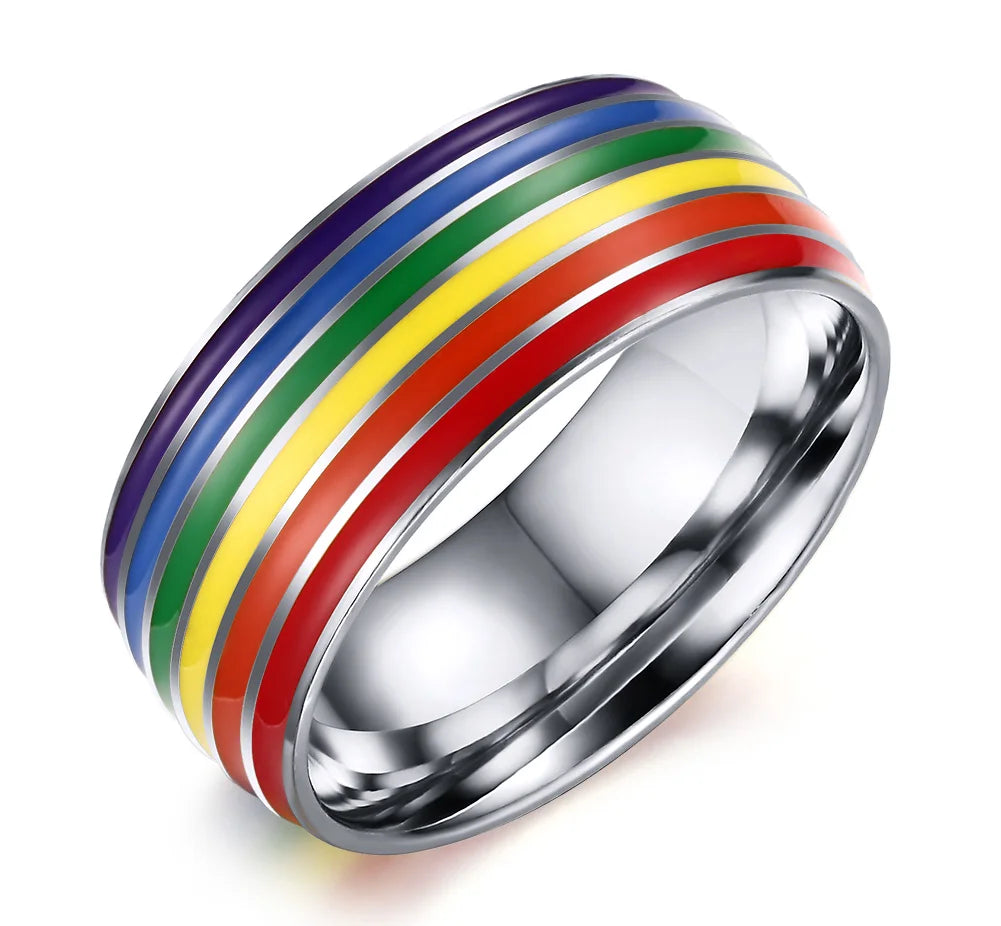 Rainbow Pride Ring – LGBT Multicolor Stainless Steel Ring | The Party Days | The Party Days