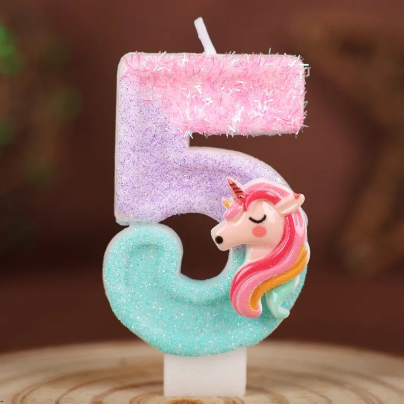 Unicorn Number Birthday Candle | Digits 0-9 Party Decoration | The Party Days | The Party Days