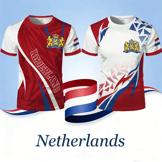 Netherlands Flag 3D Print T-Shirt – Unisex Dutch Graphic Tee | Streetwear Football Jersey