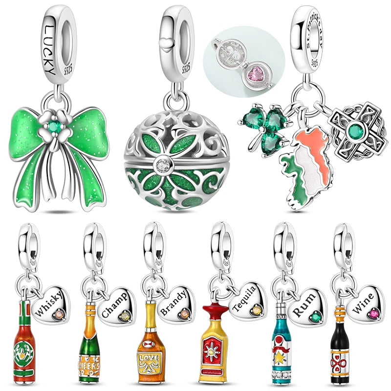925 Silver St. Patrick's Day Bracelet Charms with Zirconia – GDTC Certified – The Party Days | The Party Days