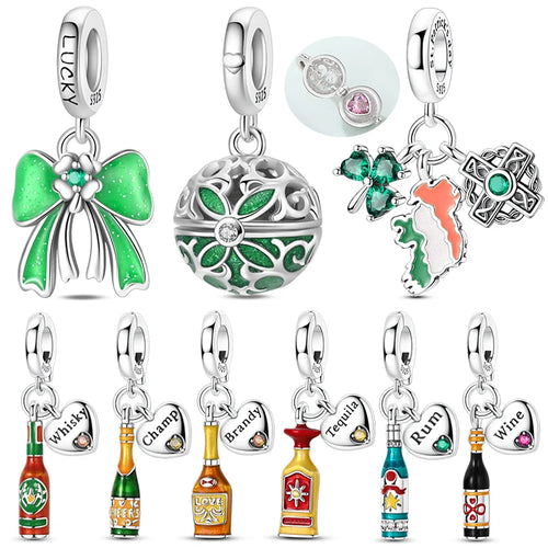 925 Silver St. Patrick's Day Bracelet Charms with Zirconia – GDTC Certified – The Party Days | The Party Days