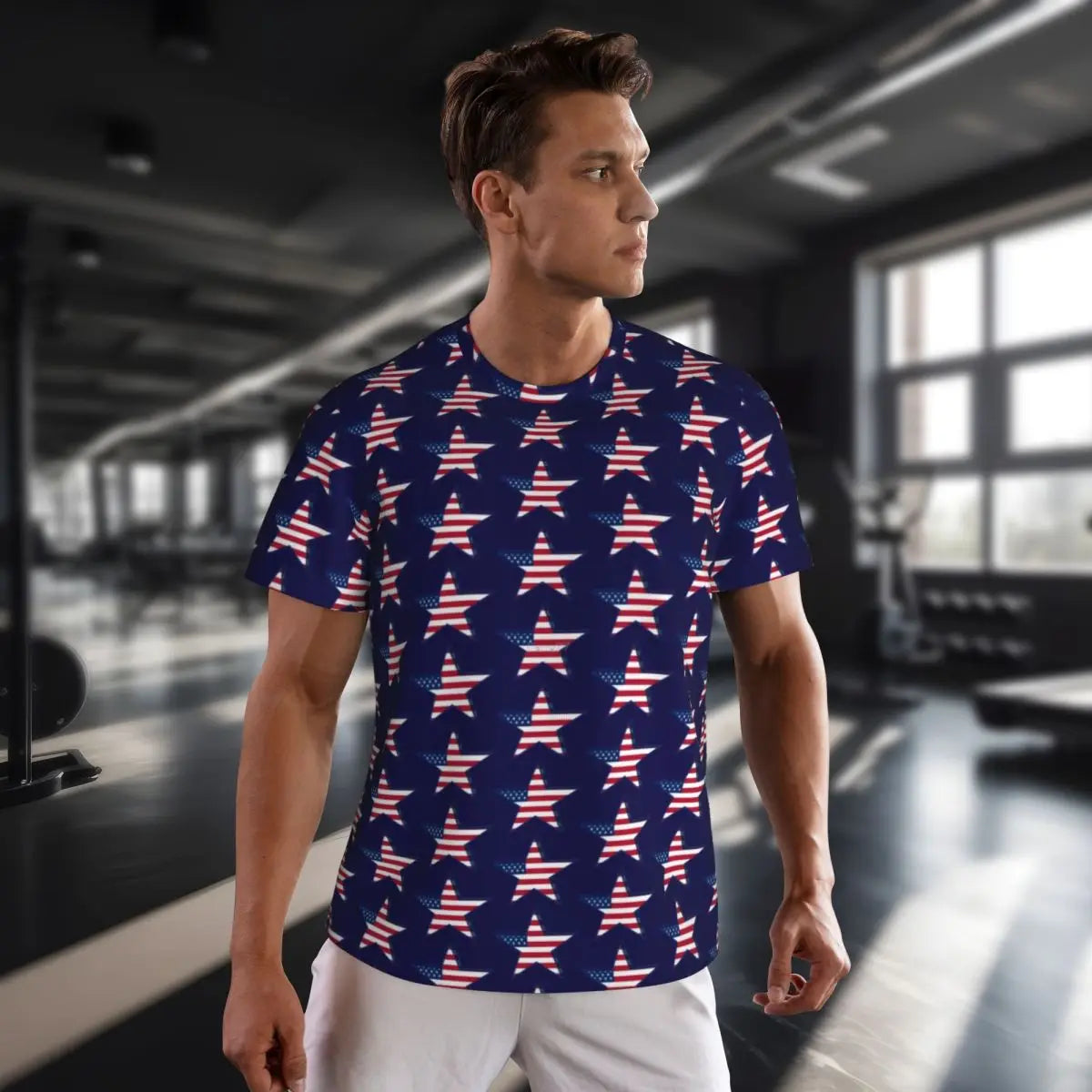 Men's USA American Flag Star Print Oversized T-Shirt – Patriotic Streetwear Tee – The Party Days | The Party Days