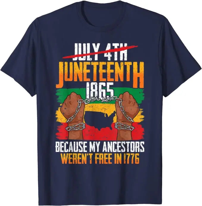Juneteenth Blackity Heartbeat T-Shirt – Breaking Every Chain Since 1865 | The Party Days | The Party Days