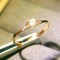 Minimalist Women's Wedding Ring with 4MM Cubic Zirconia – Elegant Engagement Band | The Party Days | The Party Days