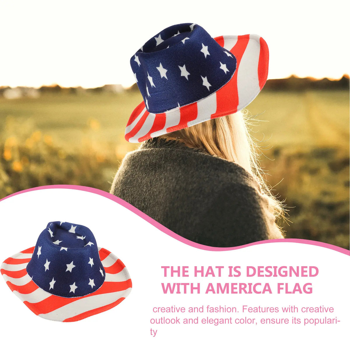 Patriotic American Flag Cowboy Hat – Western Unisex Hat for 4th of July & Parties | The Party Days | The Party Days