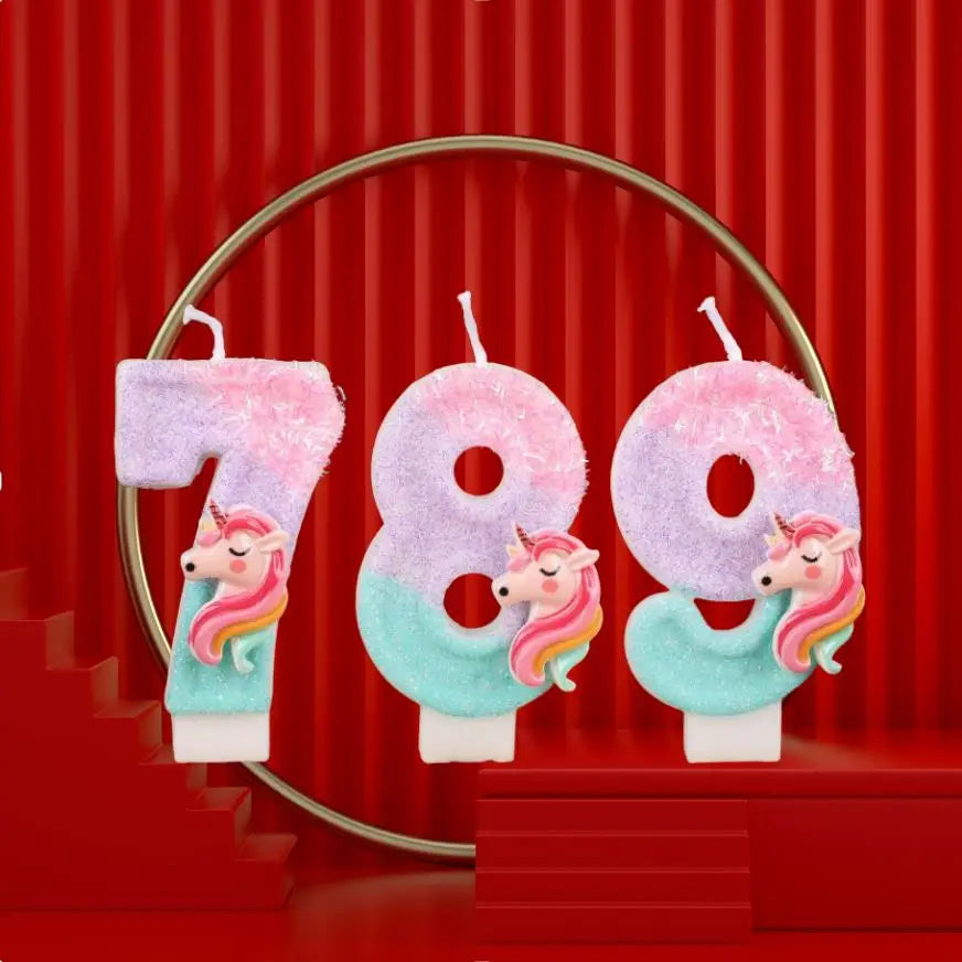 Unicorn Number Birthday Candle | Digits 0-9 Party Decoration | The Party Days | The Party Days