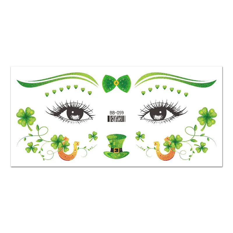 St. Patrick's Day Irish Shamrock Temporary Tattoos – Green Clover Body Stickers – The Party Days | The Party Days