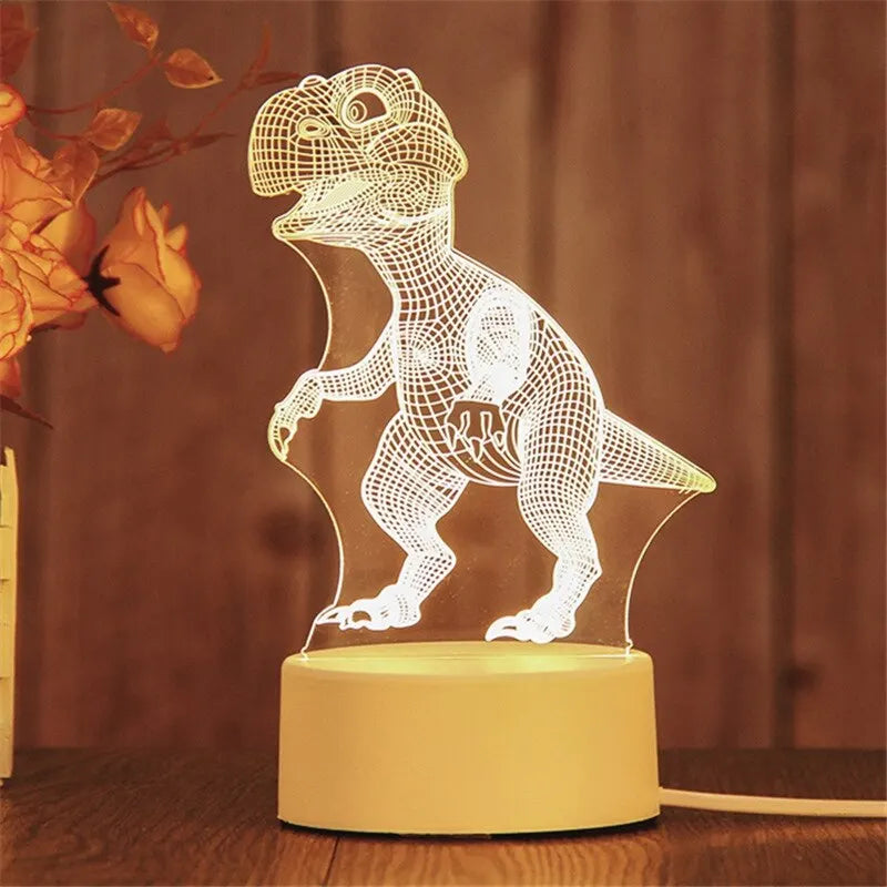 3D Acrylic LED Night Light Lamp USB – Decorative Bedside Light | The Party Days | The Party Days