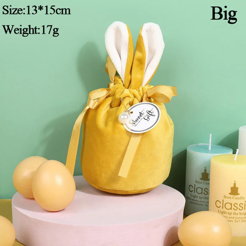 Velvet Easter Bunny Gift Bags – Premium Drawstring Candy & Chocolate Packaging – The Party Days | The Party Days
