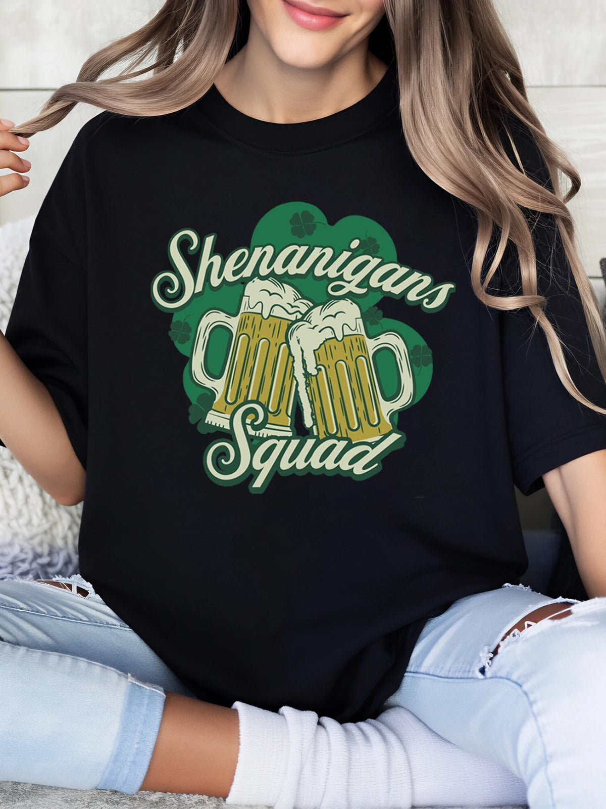 Shenanigans Beer Mugs T-Shirt – St. Patrick's Day Women's Tee – The Party Days | The Party Days