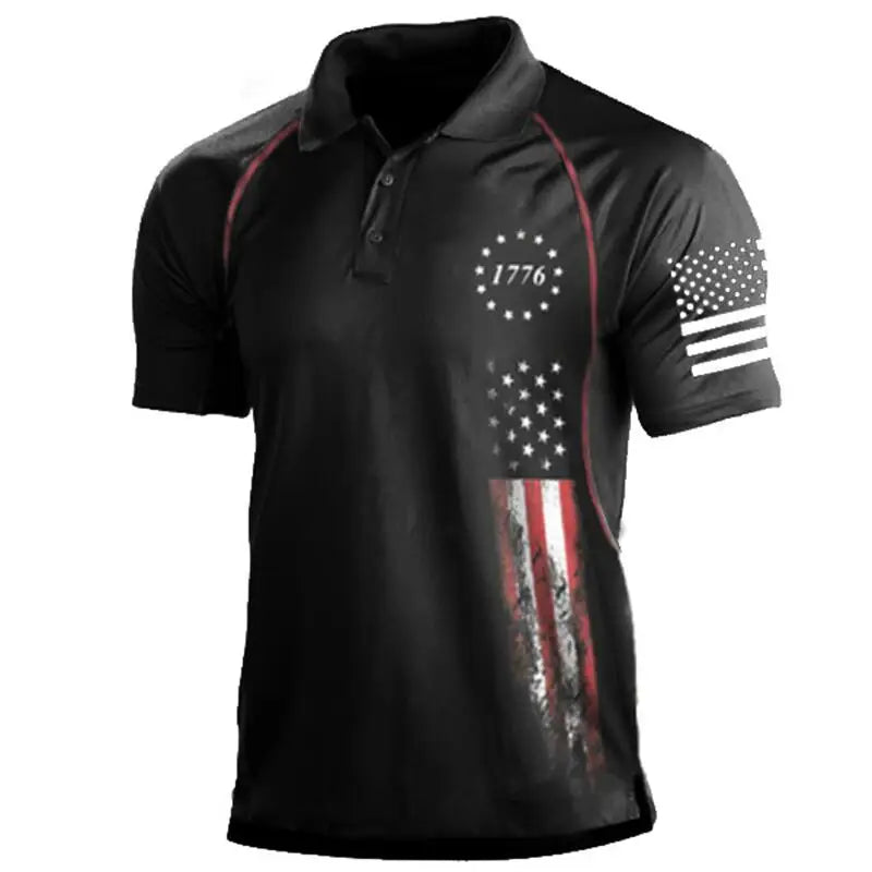 1776 Independence Day Military Polo Shirt Men