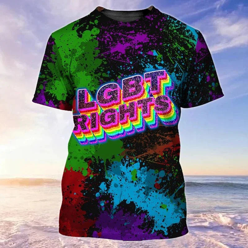 Pride Rainbow 3D Print T-Shirt | LGBTQ+ Love is Love Tee | The Party Days | The Party Days