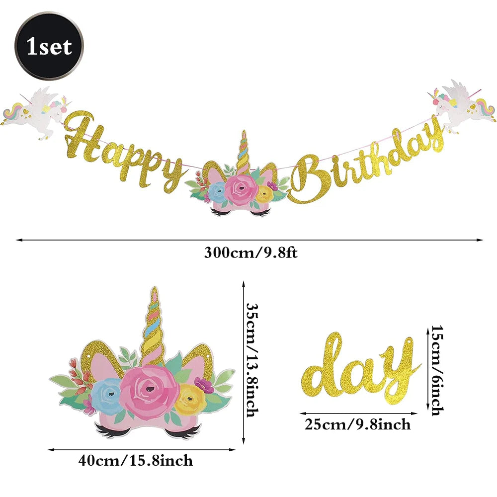 Unicorn Party Decoration Kit 1 | Plates, Napkins, Banner & Accessories | The Party Days | The Party Days