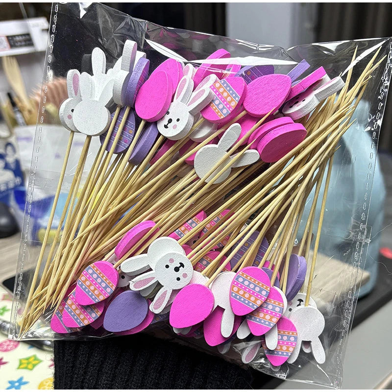 Easter Bunny Ear Toothpicks – 100pcs Bamboo Appetizer Picks for Party Food & Snacks – The Party Days | The Party Days