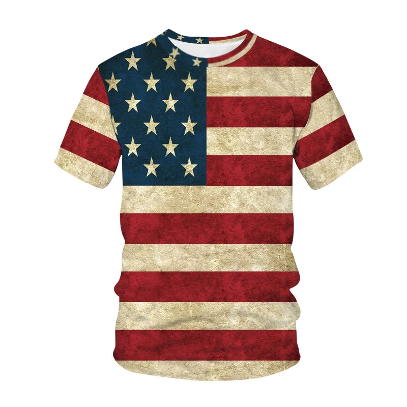 USA American Flag 3D Print T-Shirt – Oversized Streetwear for Men, Women & Kids – The Party Days | The Party Days