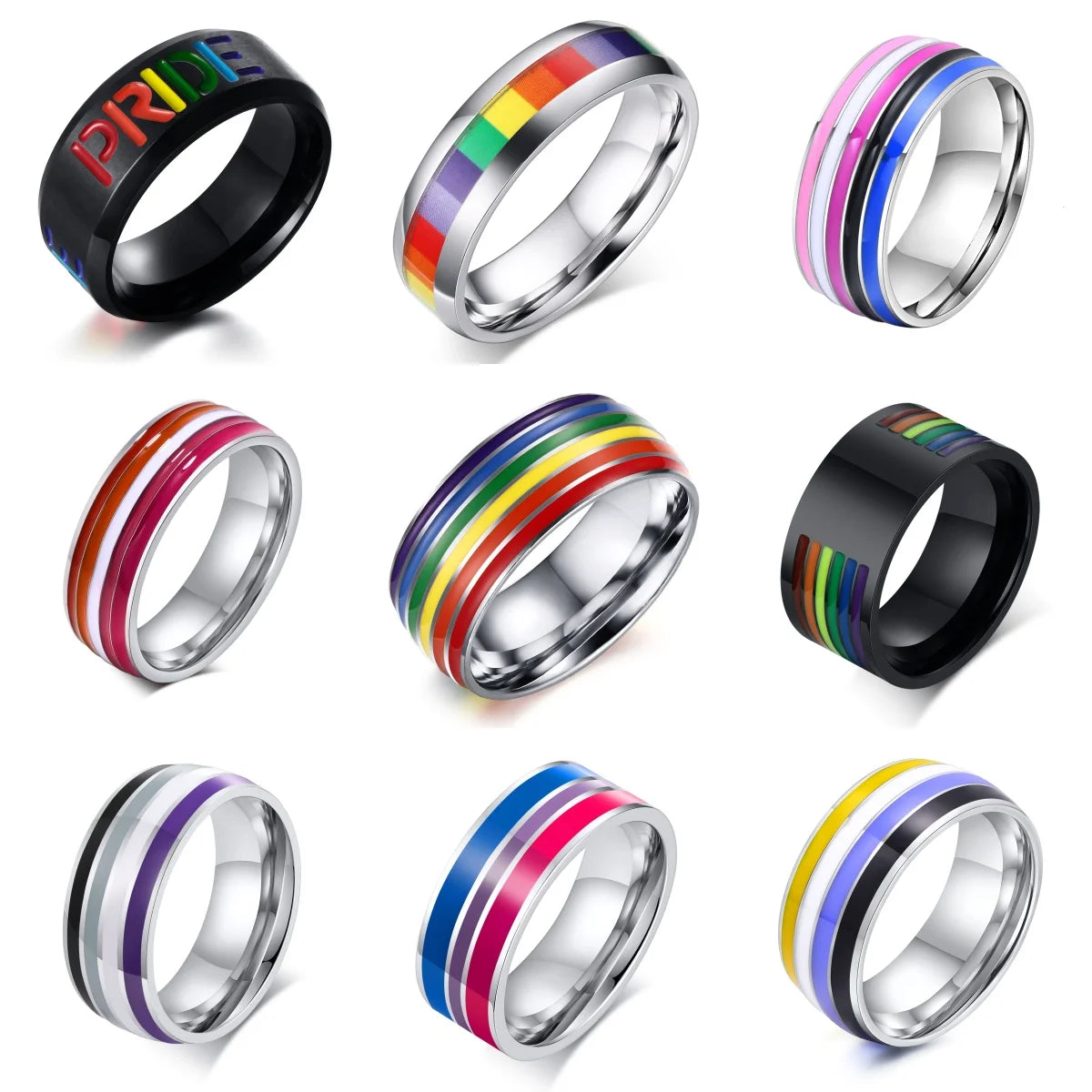 Rainbow Pride Ring – LGBT Multicolor Stainless Steel Ring | The Party Days | The Party Days