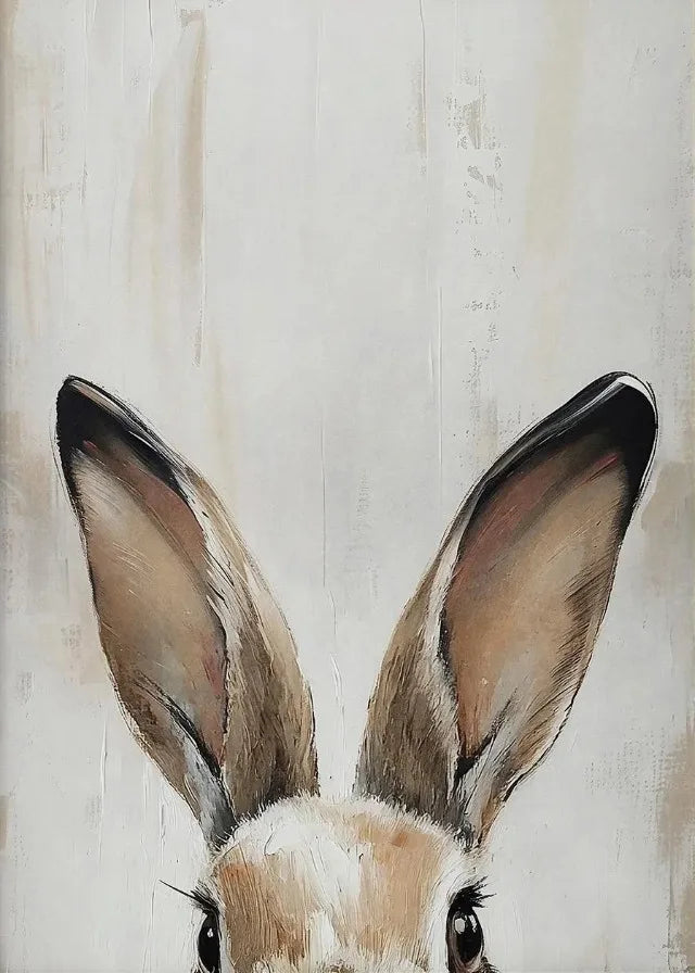 Easter Bunny Canvas Poster – Spring Wall Art with Carrot Bucket – The Party Days | The Party Days