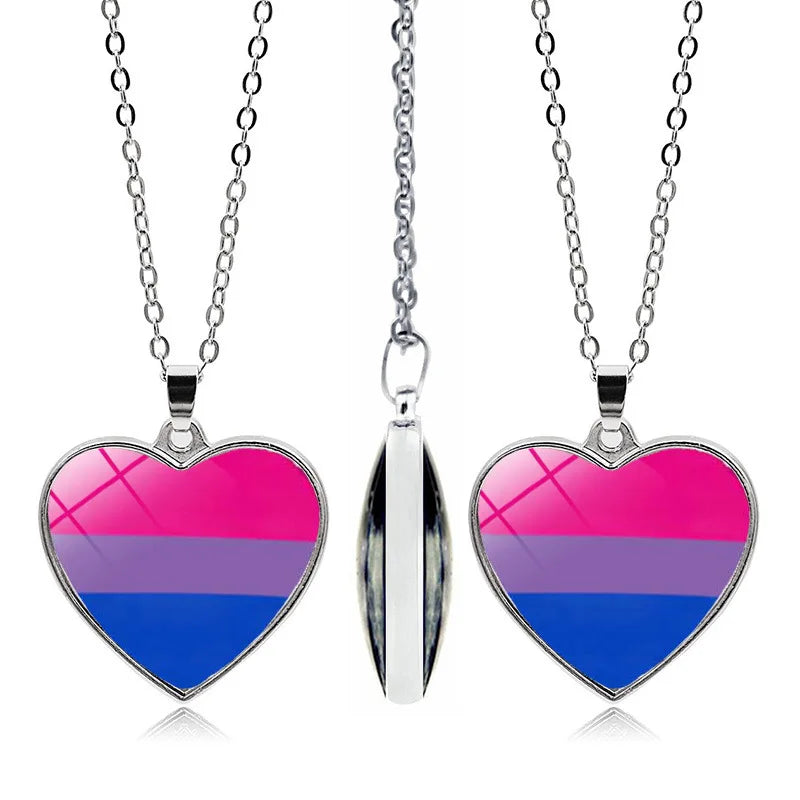 Pride Rainbow Glass Pendant Necklace | LGBTQ+ Couple Gift | The Party Days | The Party Days