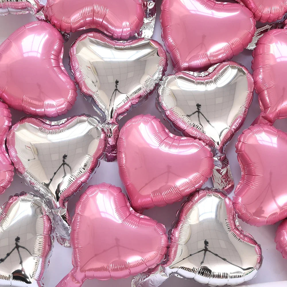 Heart Balloons Set of 50 – 5" Foil Heart Balloons for Parties & Celebrations – The Party Days | The Party Days