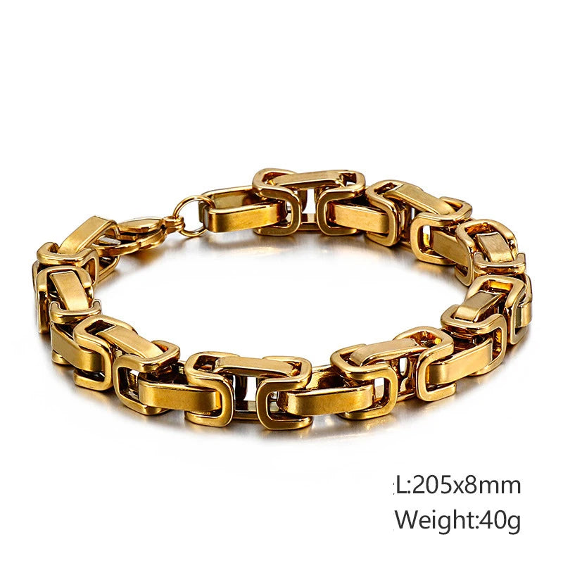 Punk Stainless Steel Motorcycle Chain Bracelet – Biker Wrist Jewelry – The Party Days | The Party Days