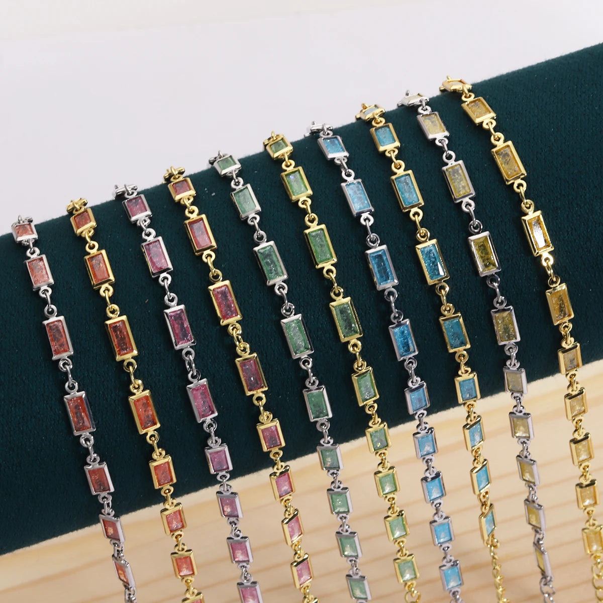Micro Inlaid Zircon Charm Bracelet & Anklet – Geometric Sugar Design | The Party Days
