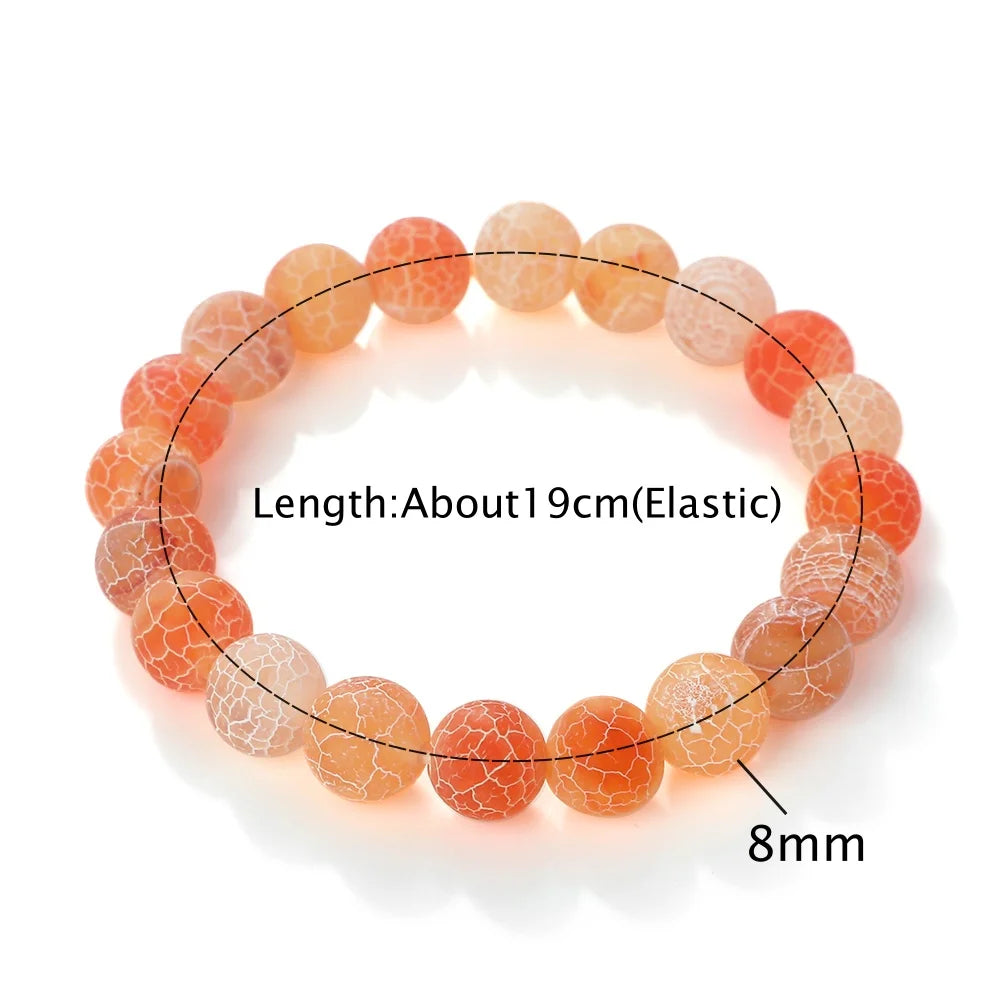 8mm Orange Weathered Stone Bracelet – Energy Beaded Yoga Bangle – The Party Days | The Party Days