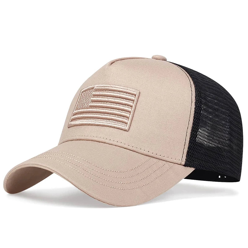 American Flag Embroidered Mesh Baseball Cap – Unisex Adjustable Breathable Sun Hat | The Party Days | The Party Days