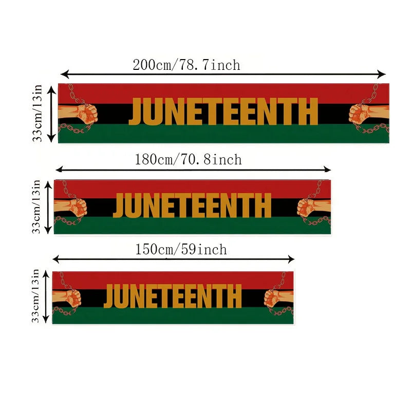 Linen Juneteenth Table Runner Black Pride African