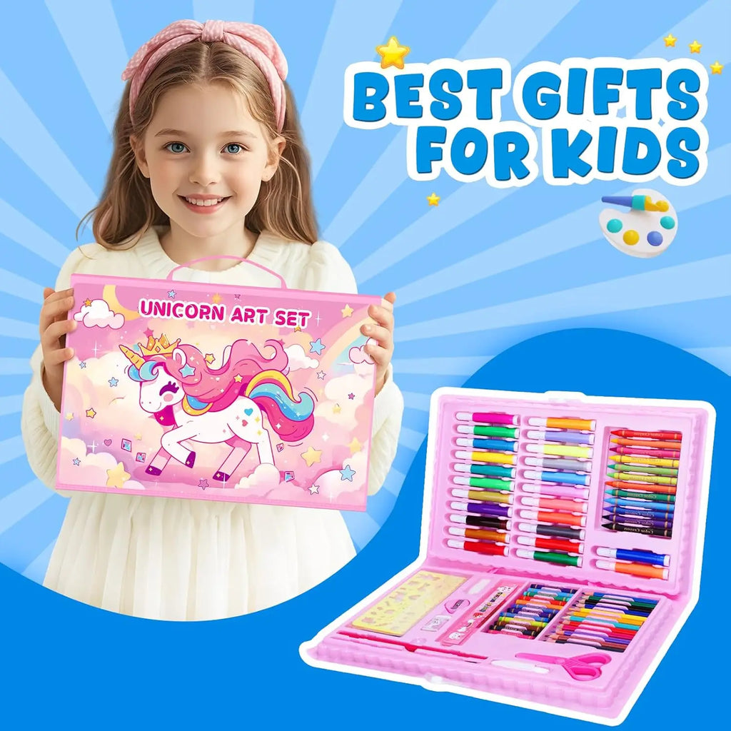 Unicorn Drawing & Art Kit 86 Pieces | Markers, Pencils & Coloring Book | The Party Days | The Party Days