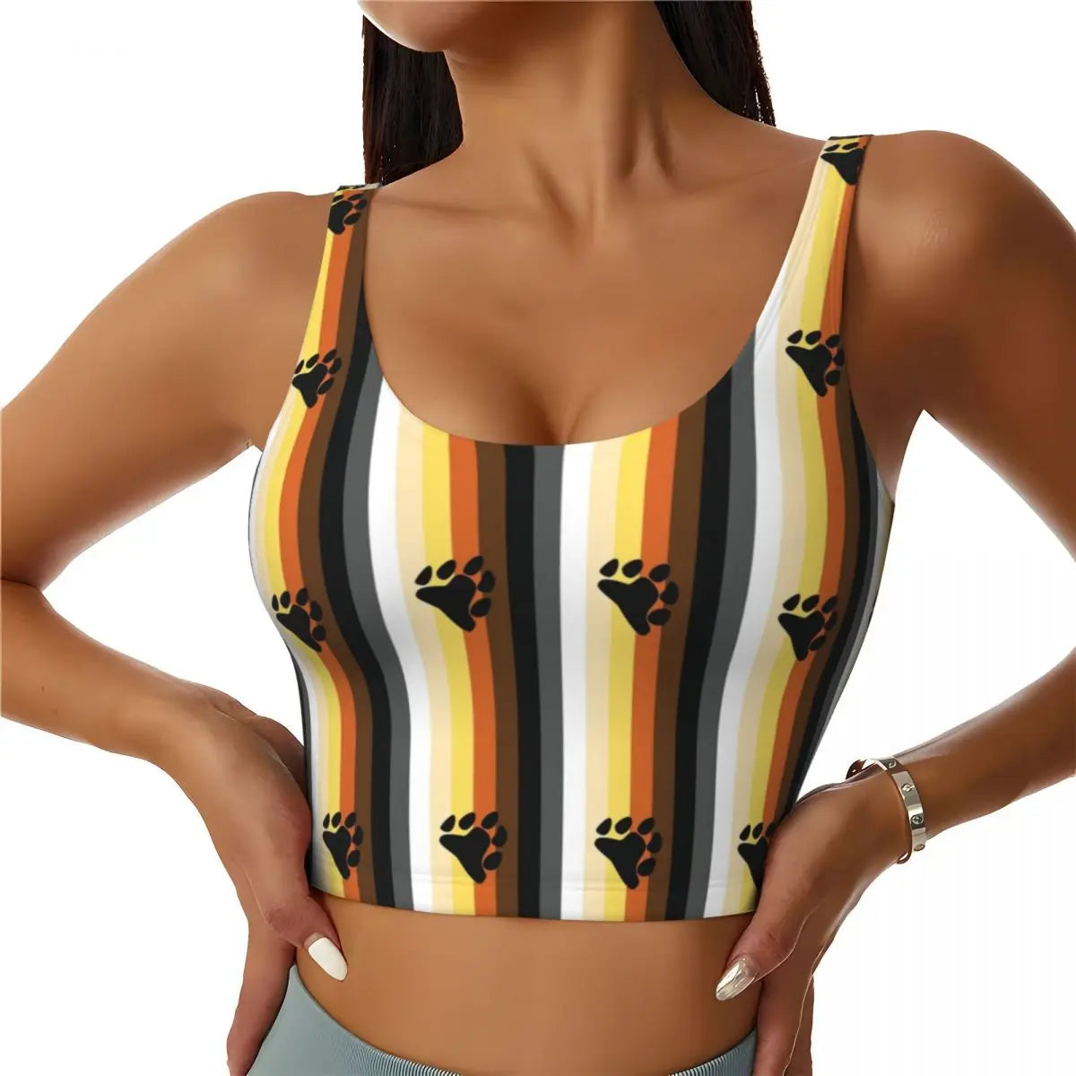 Rainbow Pride Sports Bra – LGBT High-Impact Yoga Crop Top | The Party Days