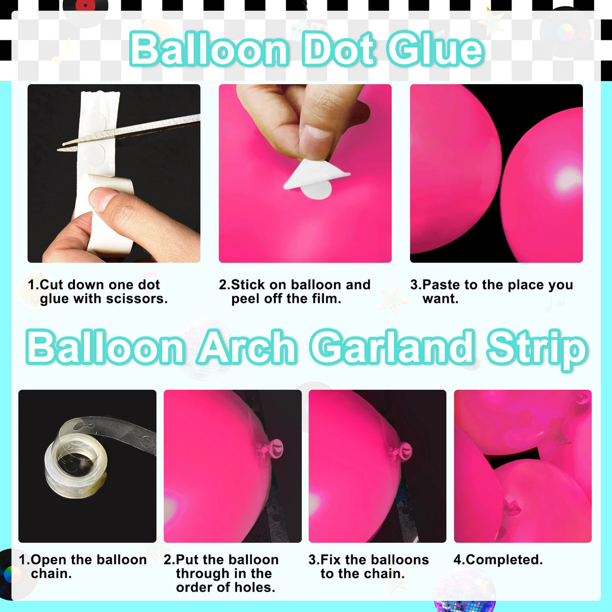 50s Themed Party Decorations Kit – 280 Pieces with Backdrop, Balloons & Tableware – The Party Days | The Party Days