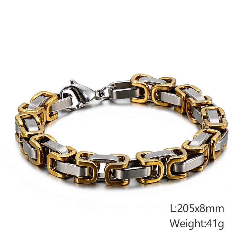 Punk Stainless Steel Motorcycle Chain Bracelet – Biker Wrist Jewelry – The Party Days | The Party Days
