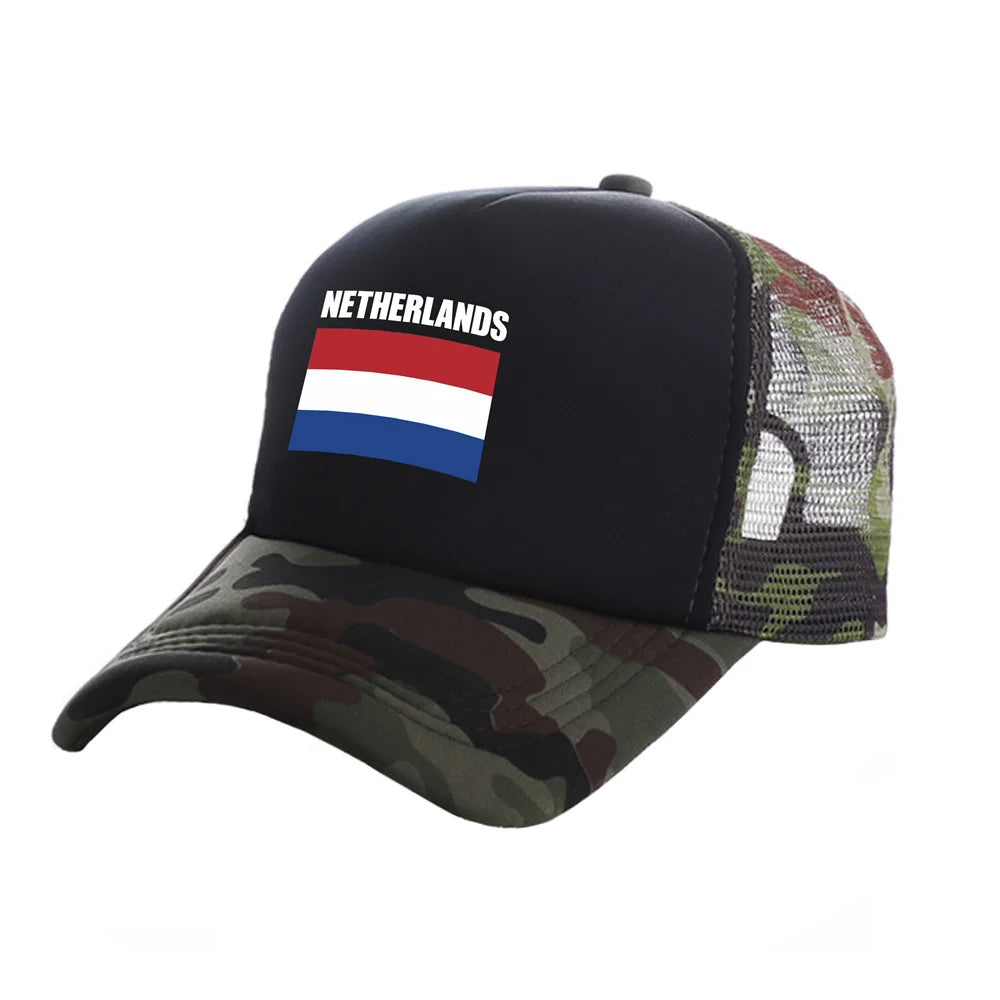 Netherlands Trucker Cap – Dutch Holland NL Mesh Net Baseball Hat | Unisex Summer Snapback | The Party Days