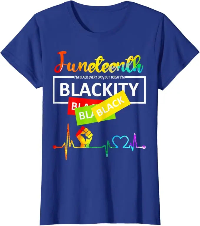 Juneteenth Blackity Heartbeat T-Shirt – Breaking Every Chain Since 1865 | The Party Days | The Party Days