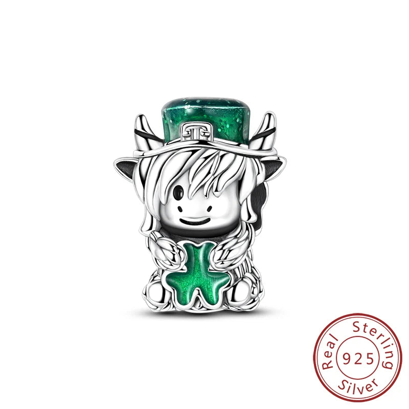 925 Silver St. Patrick's Day Shamrock Earring Charms – Four-Leaf Clover – The Party Days | The Party Days